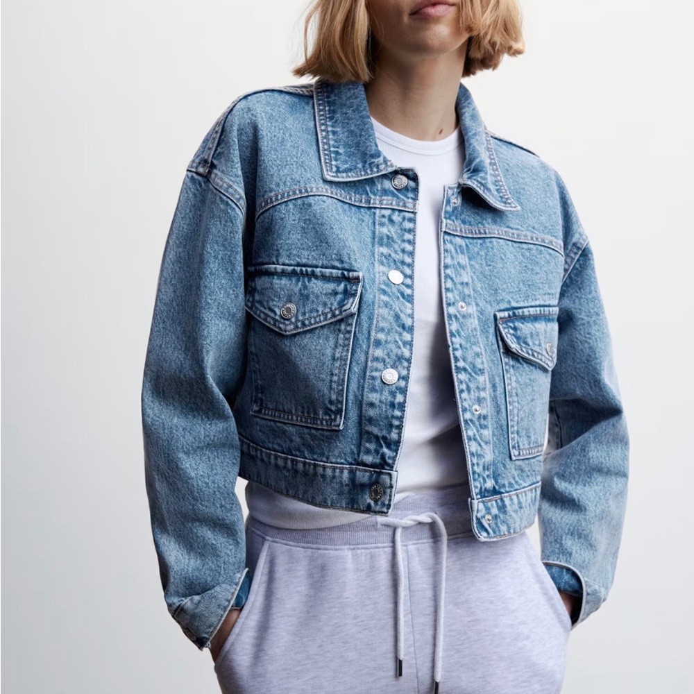 NWT Mango cropped jean jacket